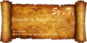 Szalók Teréz névjegykártya